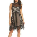 New Foxiedox Gloria Fit & Flare Lace Mini Dress $168 BLACK Size 2 Any Occasion