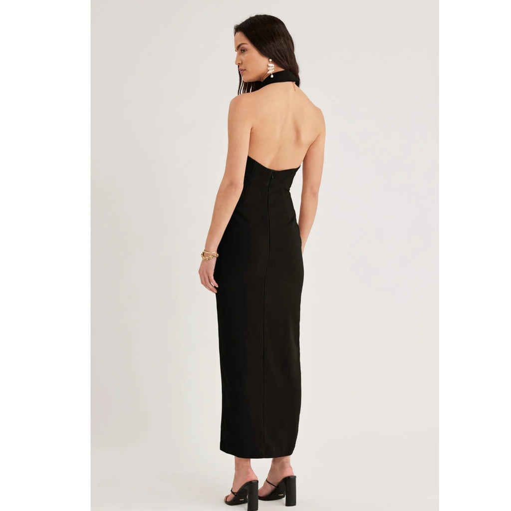 New Free People RUMER Arden Blazer Dress $499 AU XS / US 2 Black Maxi Halter