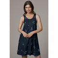 Anthropologie The Keiko Embroidered Denim Mini Dress by Maeve SMALL Anthropologie