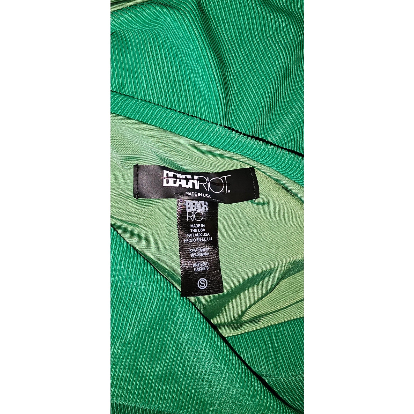 FREE PEOPLE x Beach Riot Celine Ribbed One-Piece SMALL Holly Green Free People