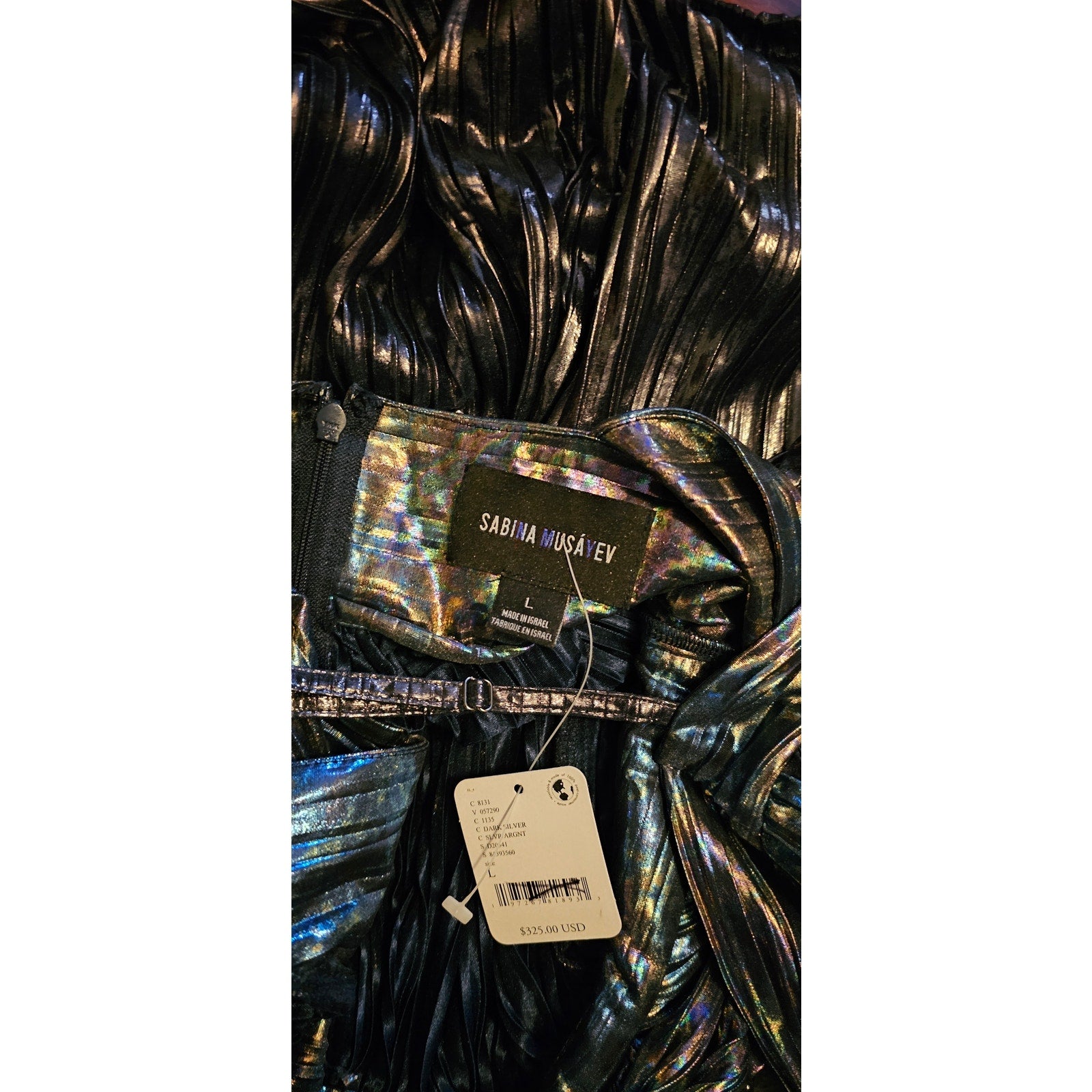 New FREE PEOPLE by Sabina Musayev Wendy Mini Dress $325 LARGE Dark Silver