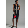 New By Anthropologie Zip-Up Pencil Dress MAEVE $180 SIZE 0 Black Stretchy