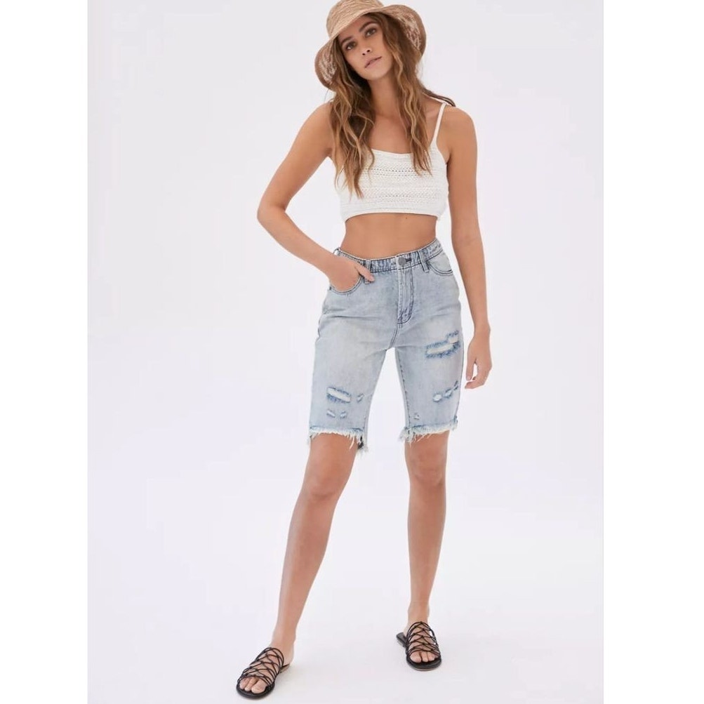 Nwt Urban Outfitters x One Teaspoon Salty Dog Cut Off Trucker Shorts $112 Sz 26
