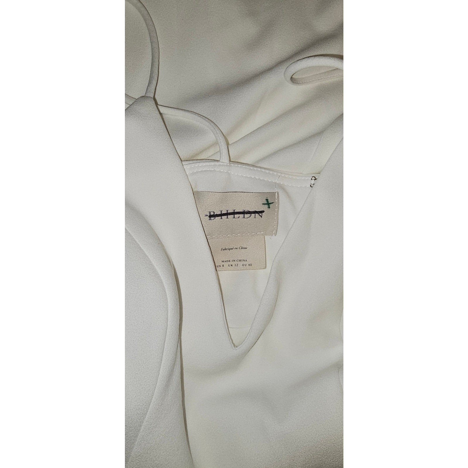 Anthropologie BHLDN Caron Crepe Midi Dress SIZE 8 Ivory - Off White Tulip Anthropologie