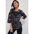 NEW Anthropologie $168 Daniel Rainn Zelda Burnout Velvet Floral Blouse Sz M