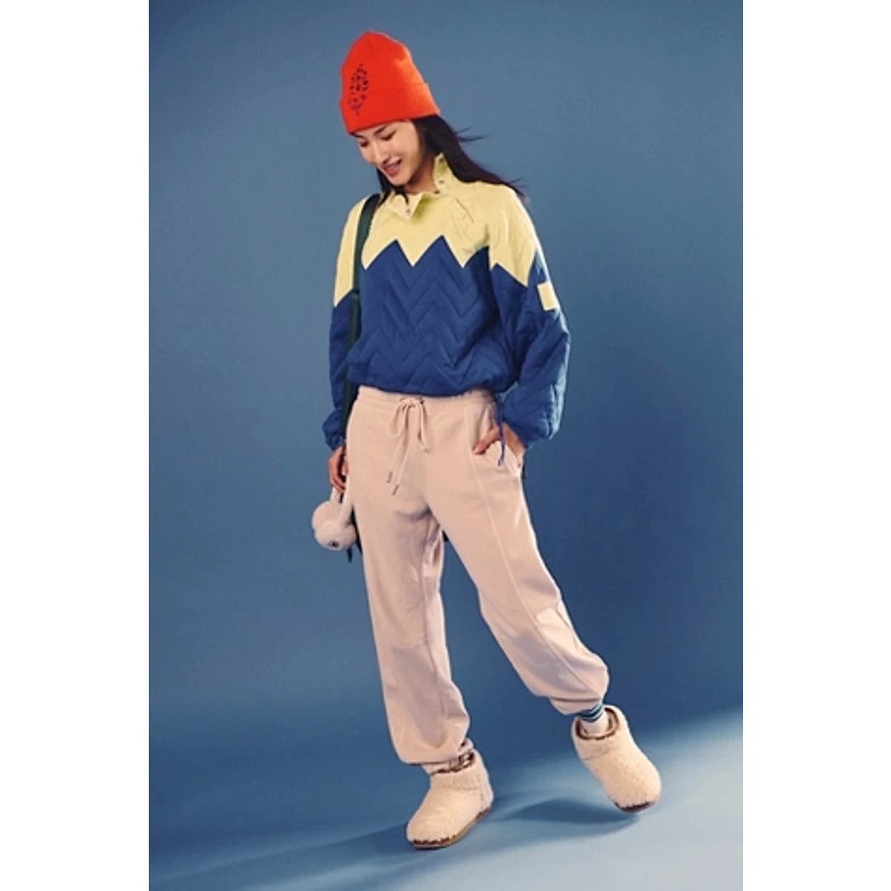 New FREE PEOPLE Zig Zag Pullover $198 X-SMALL Dandelion Combo YELLOW/BLUE