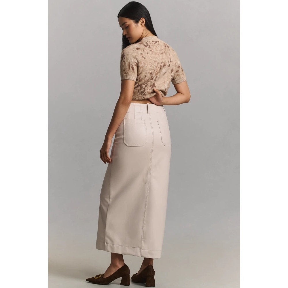 Anthropologie The Colette Faux-Leather Maxi Skirt