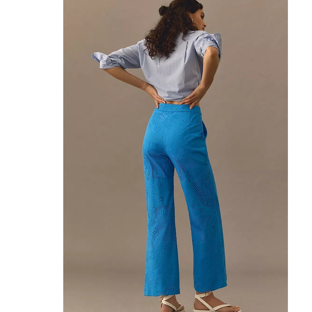 Anthropologie Beatrice .b Cropped Chino Pants $375 SIZE 4 Blue