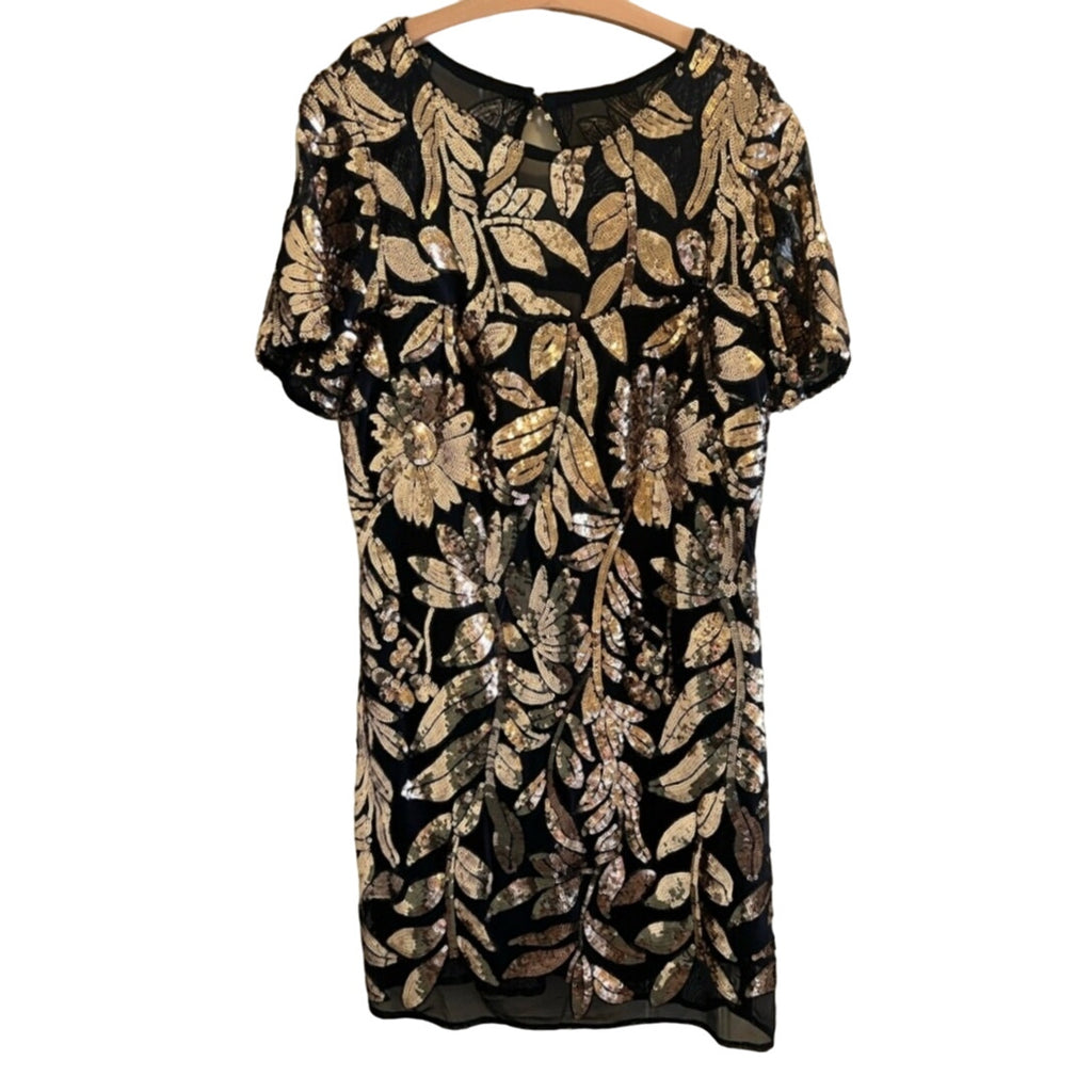 New Anthropologie Maeve Short-Sleeve Sheer Embellished Mini Dress $248 X-SMALL