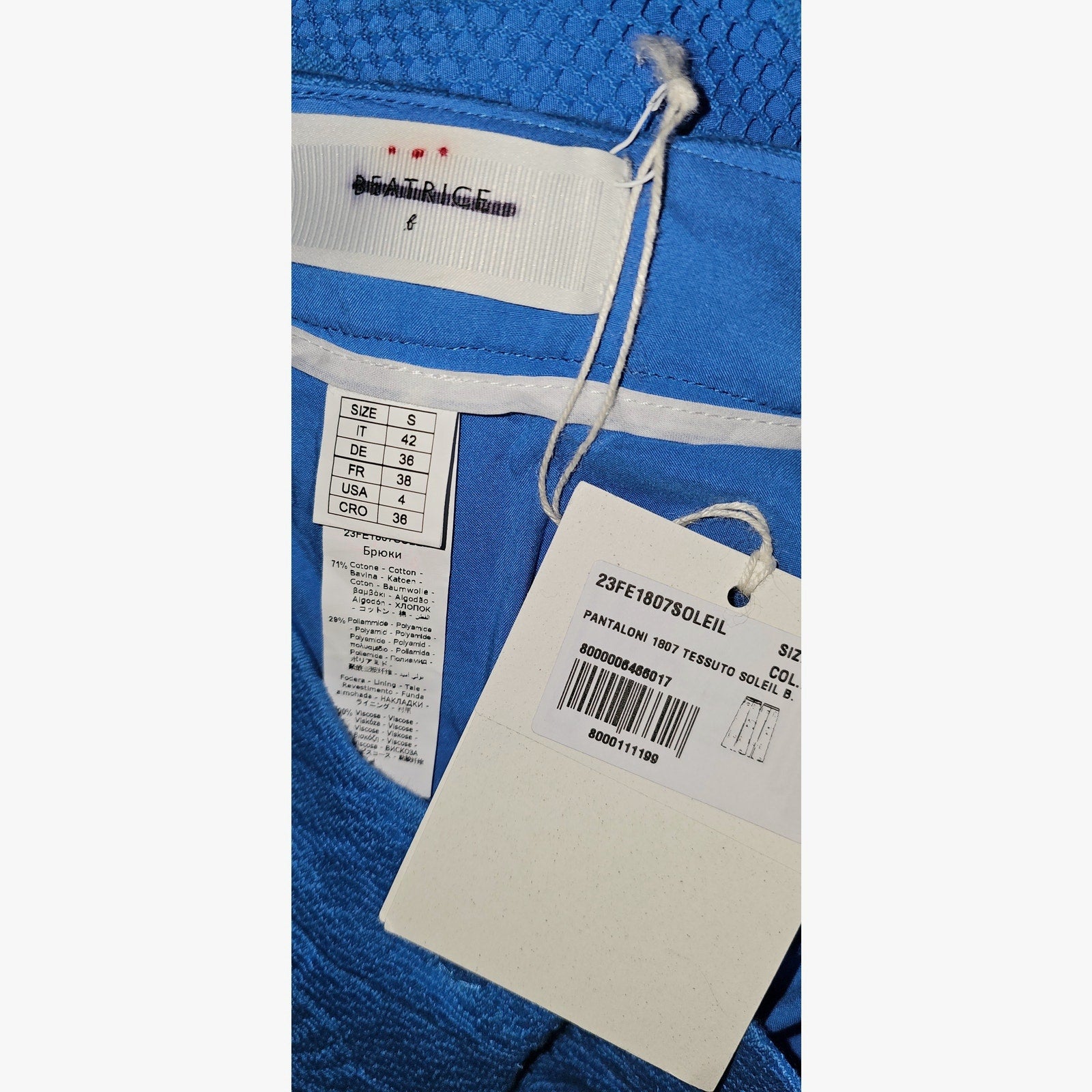 Anthropologie Beatrice .b Cropped Chino Pants $375 SIZE 4 Blue