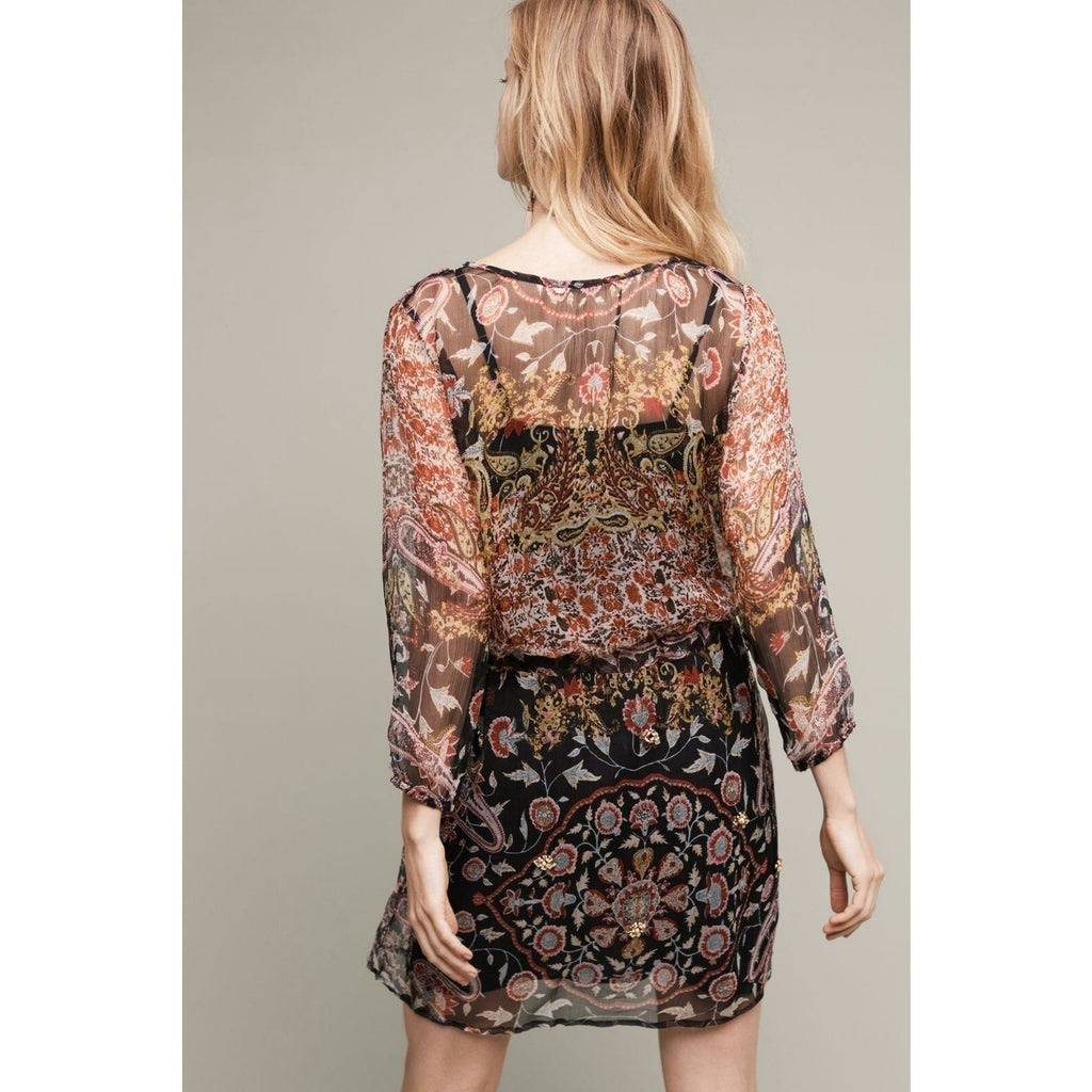 NEW Anthropologie HD In Paris $148 Multicolor Lily Ruffle Tunic Size Small