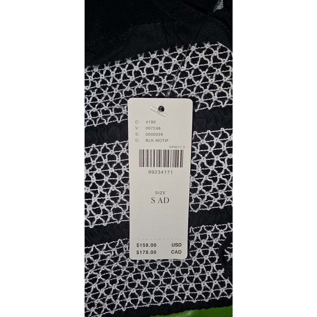 By Anthropologie Puff-Sleeve Square-Neck Smocked Mini Dress SMALL Black Anthropologie