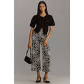 New ANTHROPOLOGIE The Ettie High-Rise Crop Wide-Leg Pants by Maeve $148 27P B&W