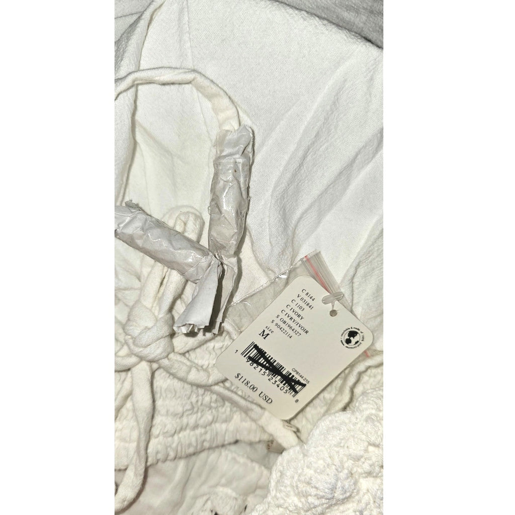 Free People FREE-EST Lovey Maxi Dress MEDIUM Ivory CROCHET Free People