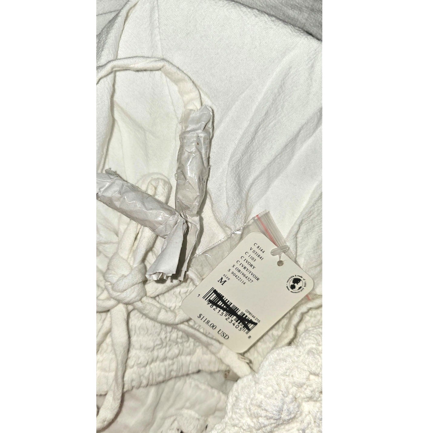 Free People FREE-EST Lovey Maxi Dress MEDIUM Ivory CROCHET Free People