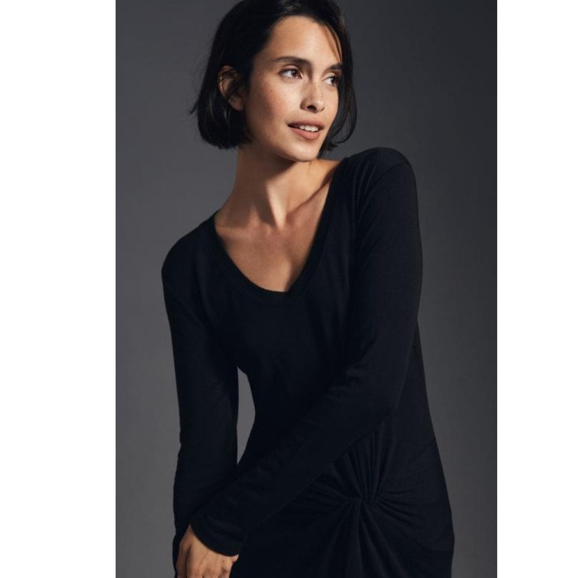 New Anthropologie Sundry West Coast Knotted Slip Midi Dress $183 MEDIUM Black