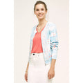 New Anthropologie MOTH Array Zip-Front Cardigan $128 SMALL PETITE SP Blue