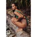 FREE PEOPLE free-est Orchid One-Piece Swimsuit MEDIUM Aqua Electric Free People