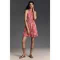 Anthropologie The Somerset Halter Mini Dress Plus 1X Pink Floral Boho Anthropologie