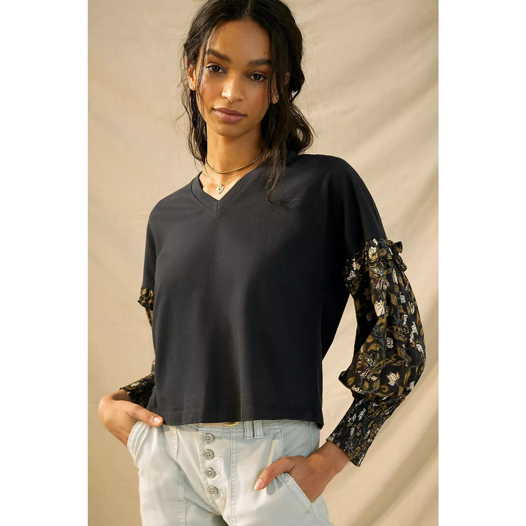 New Anthropologie Let Me Be Sydney Puff-Sleeved Top $98 X-SMALL XS Floral