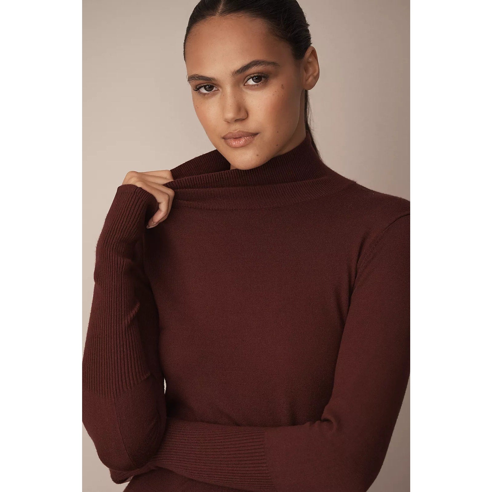 New ANTHROPOLOGIE Sundays Andes Knit Mini Sweater Dress $242 SMALL Wine