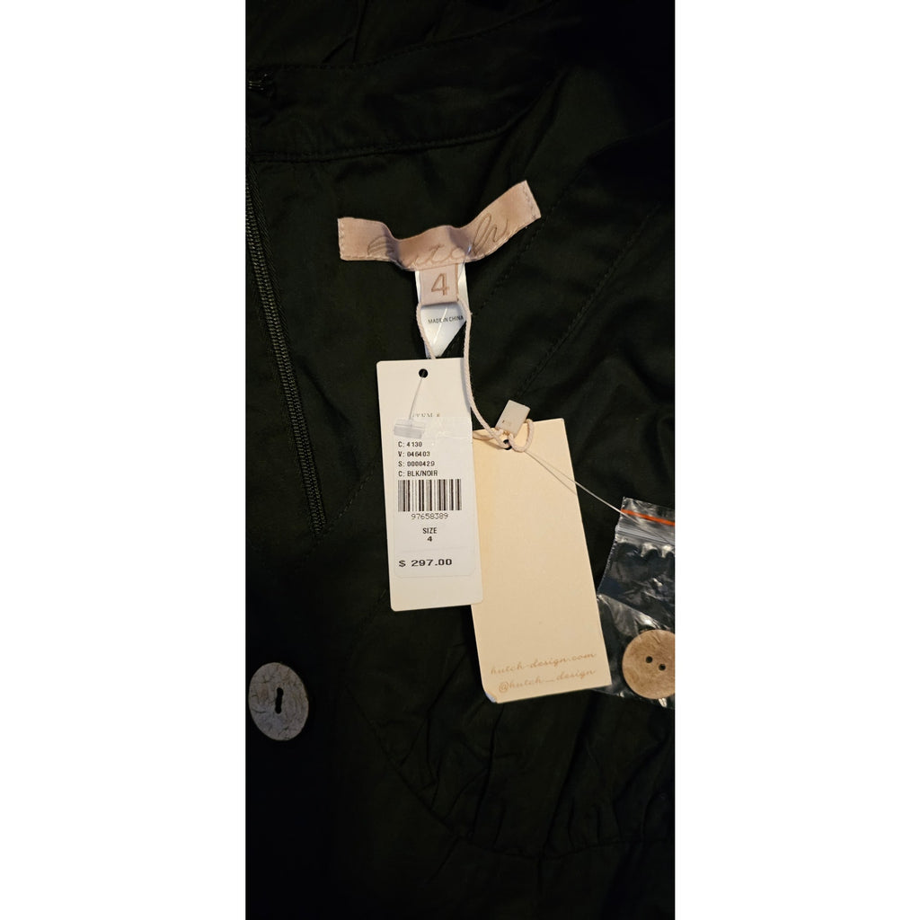 Anthropologie Hutch Indy Midi Dress $297 SIZE 4 (6/8) Black A-line