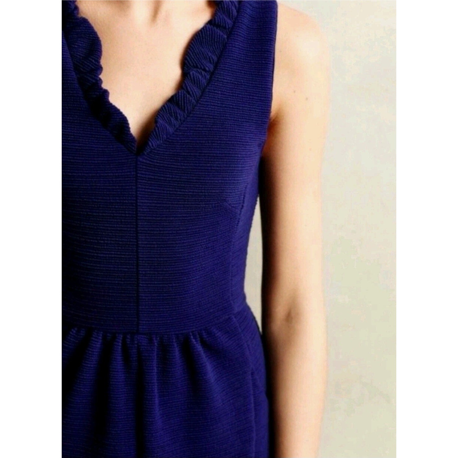 New Anthropologie MAEVE Ottoman Mini Dress $158 LARGE PETITE Blue