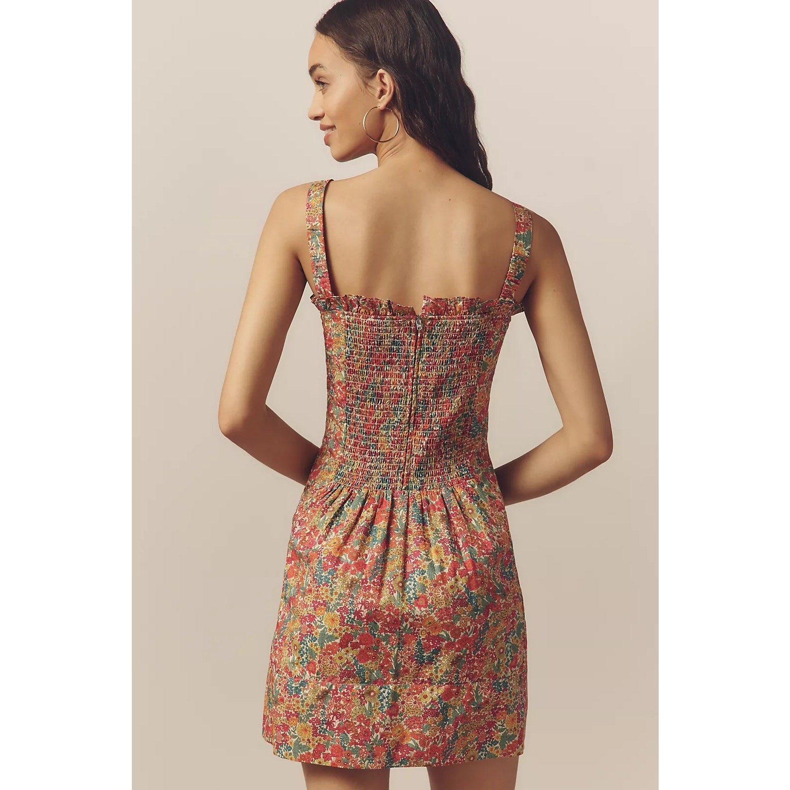 New Anthropologie Love The Label Cally Sleeveless Ruffle-Trim Mini Dress $375 M
