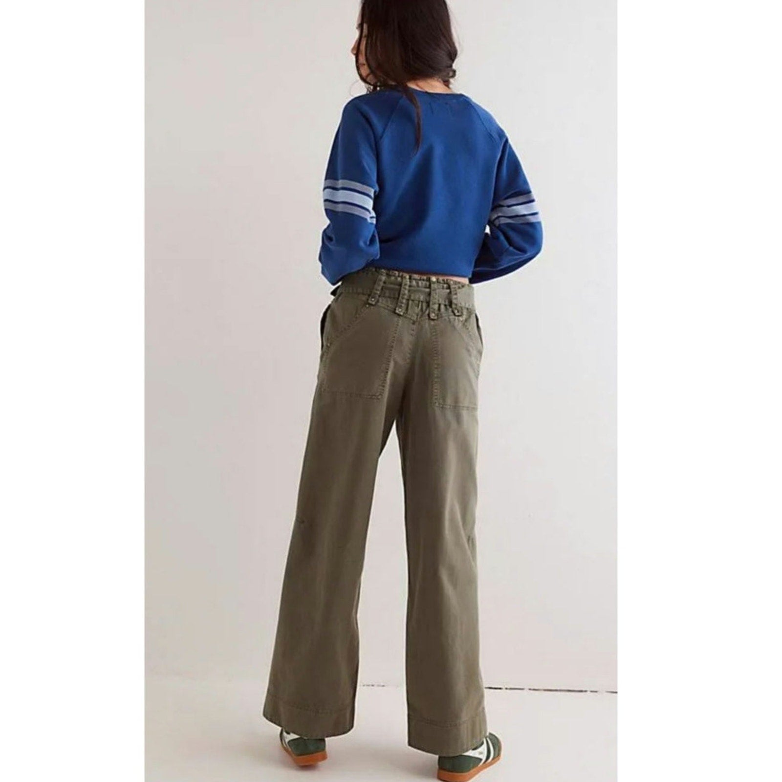 New FREE PEOPLE We The Free Sloane Belted Pants $148 X-LARGE Western Inspired