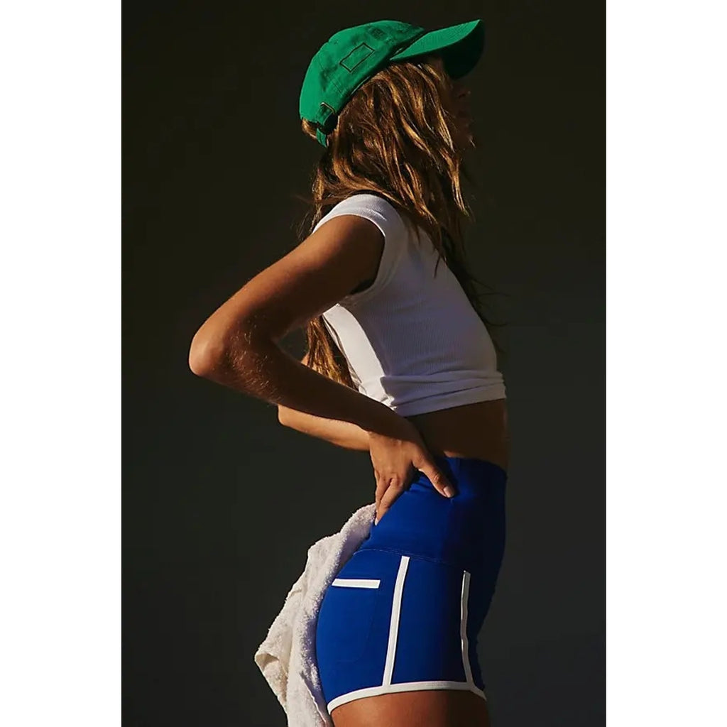 FREE PEOPLE MOVEMENT Island Time Shorts X-SMALL Sapphire Skies Free People