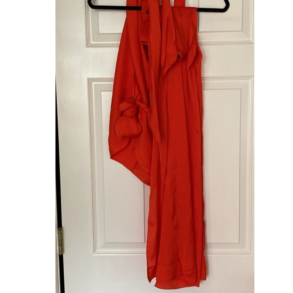 New FREE PEOPLE Puna Pondy Pants Set by Nouvelle Silk95Five $620 XS Red