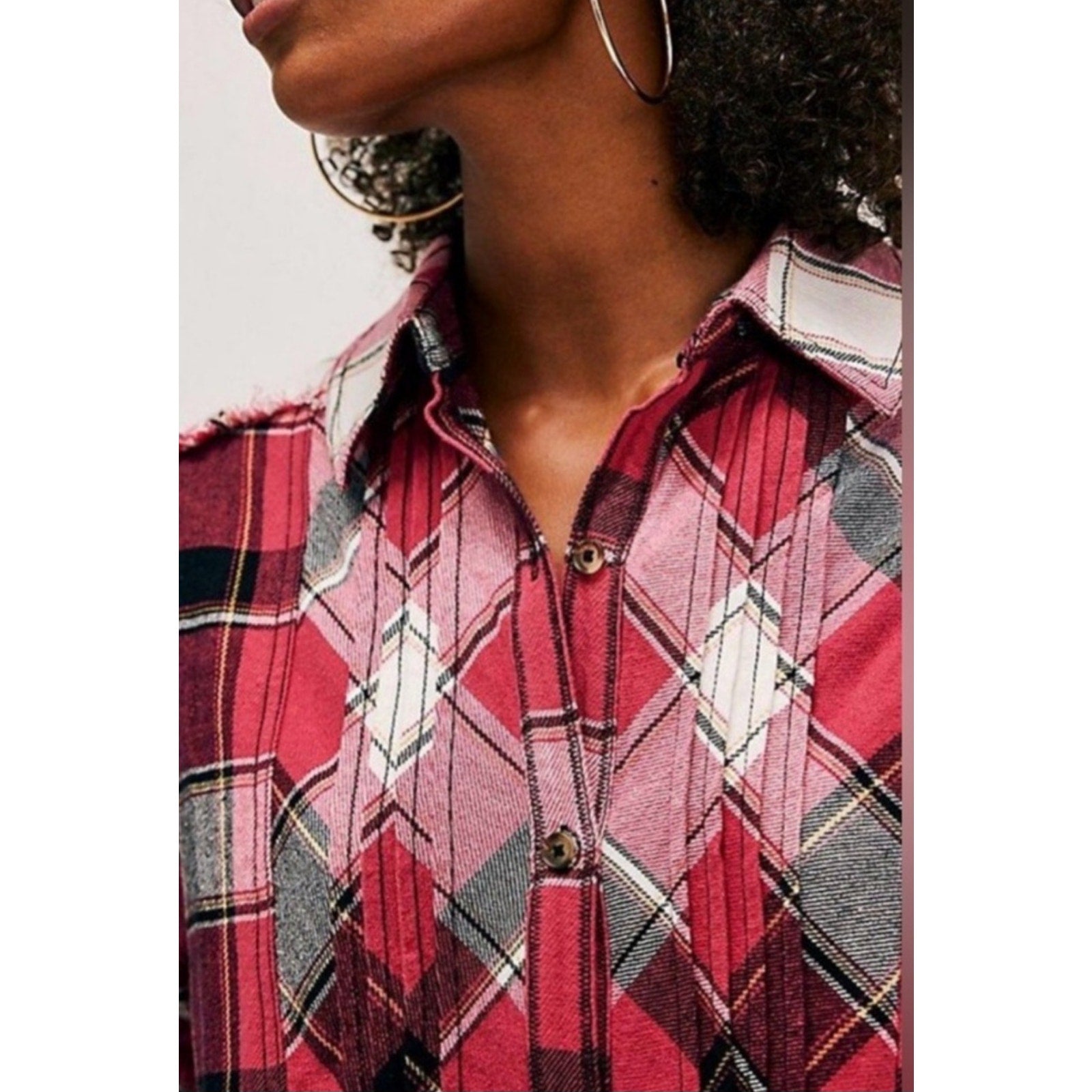 Free People We the Free Layla Plaid Button Down Shirt
