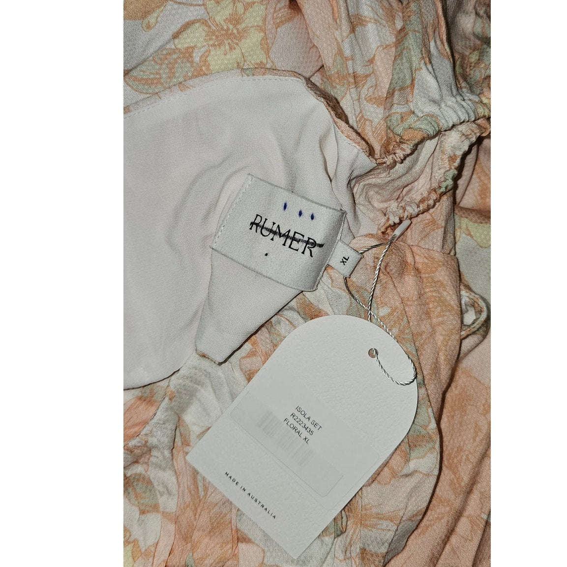 New Free People RUMER Isola Set $488 XL-US 10  Pink Floral ON/OFF THE SHOULDER