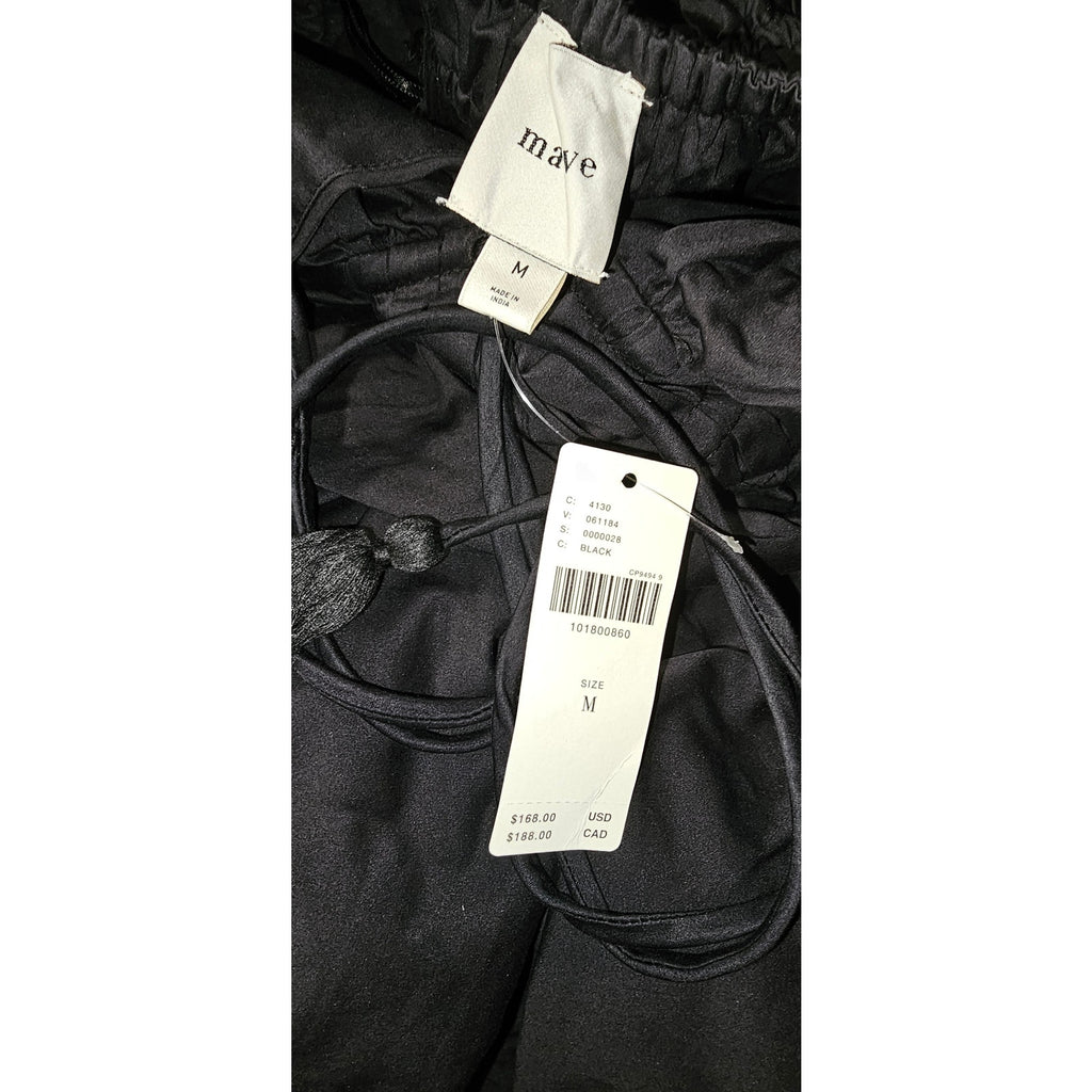 Anthropologie Maeve Sleeveless V-Neck Tie-Waist Midi Dress MEDIUM Black Anthropologie