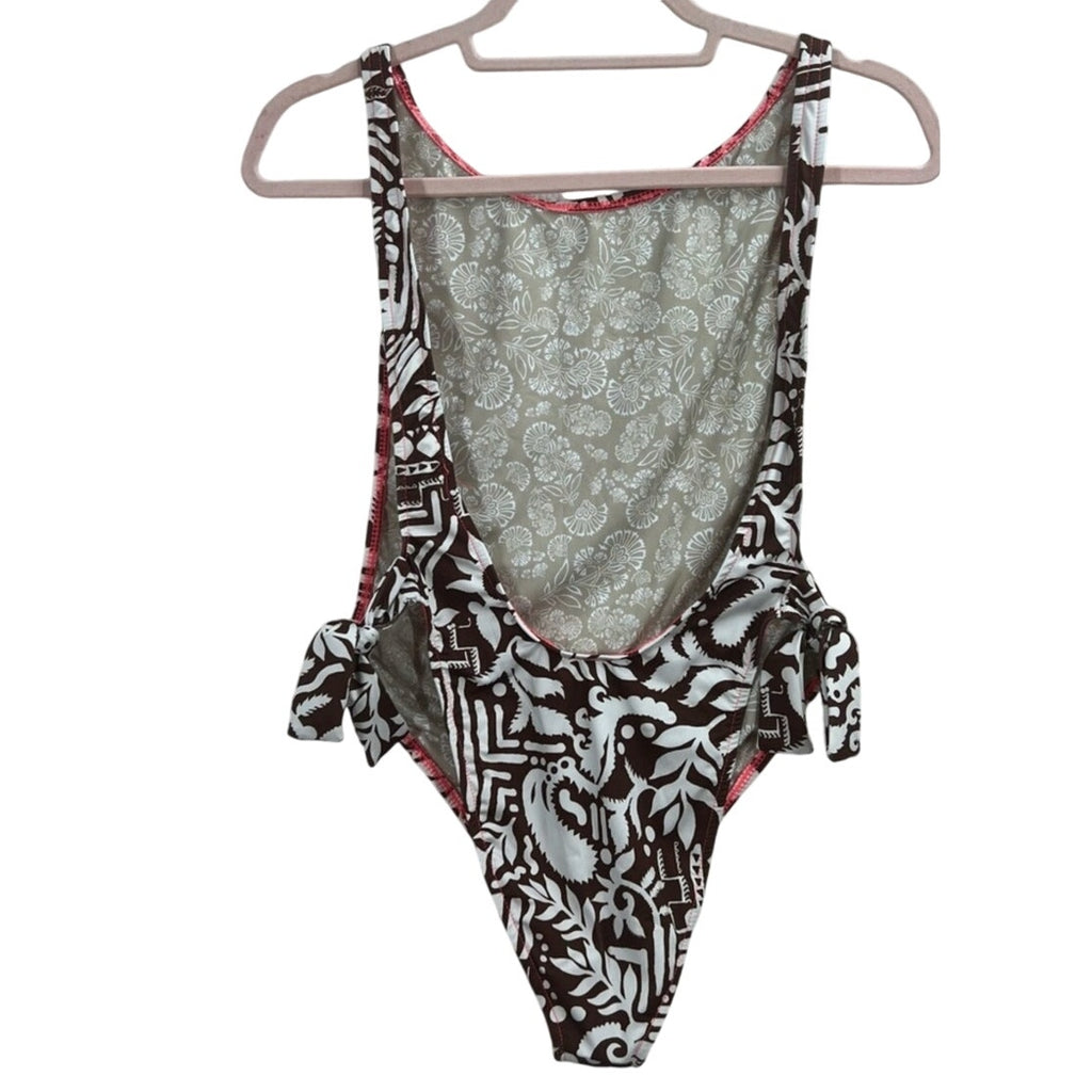 Free People free-est The Pamela Printed One-Piece Swimsuit XS Brown Free People