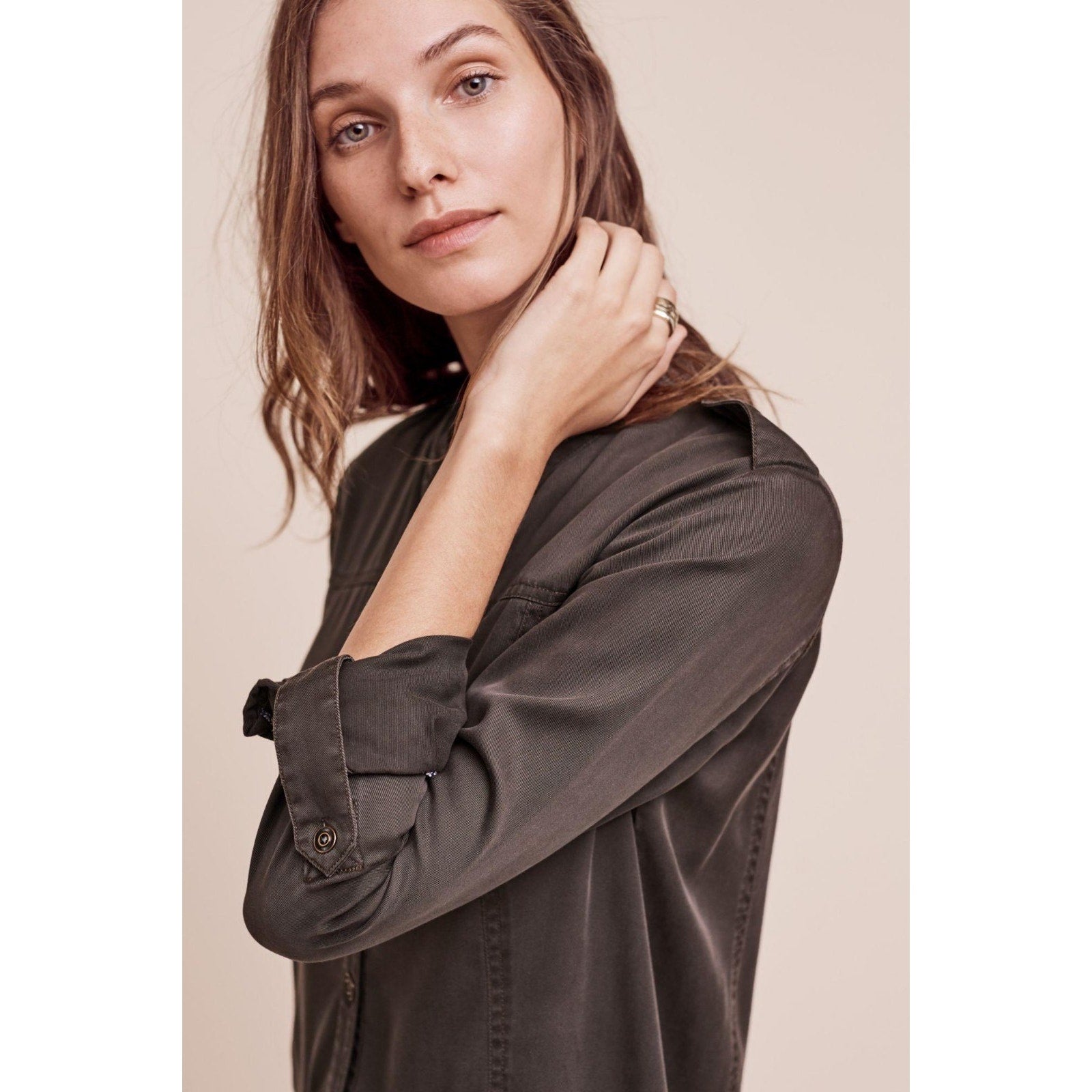 NEW Anthropologie Mariona Mini Shirt Dress by Holding Horses Sz 2 Long-Sleeve