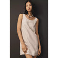 Anthropologie Pilcro Faux-Leather Scoop-Neck Shift Mini Dress $148 Sz 4