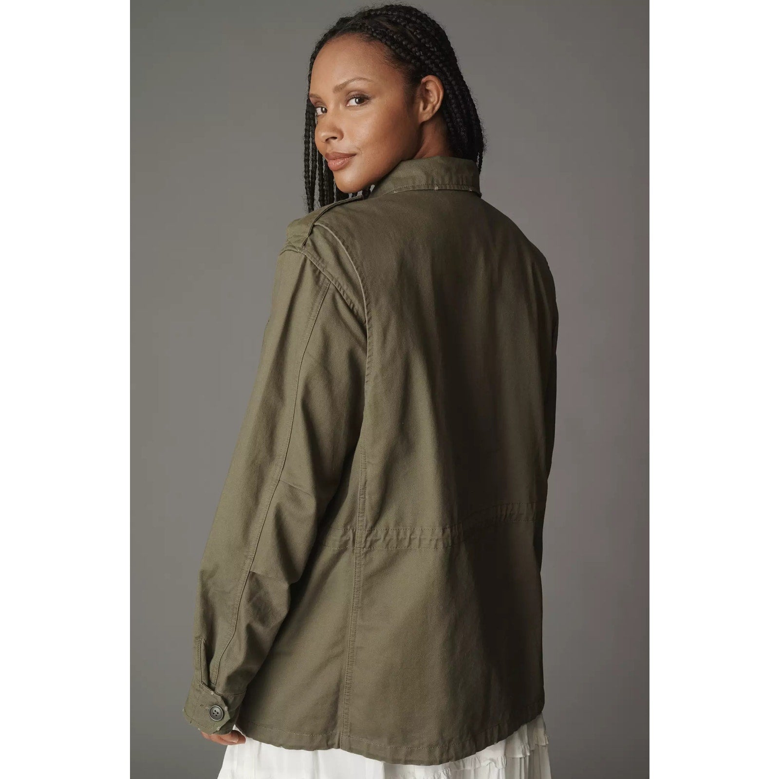 New Anthropologie by Pilcro Cotton Utility Jacket $178 X-Small (S) Olive Green