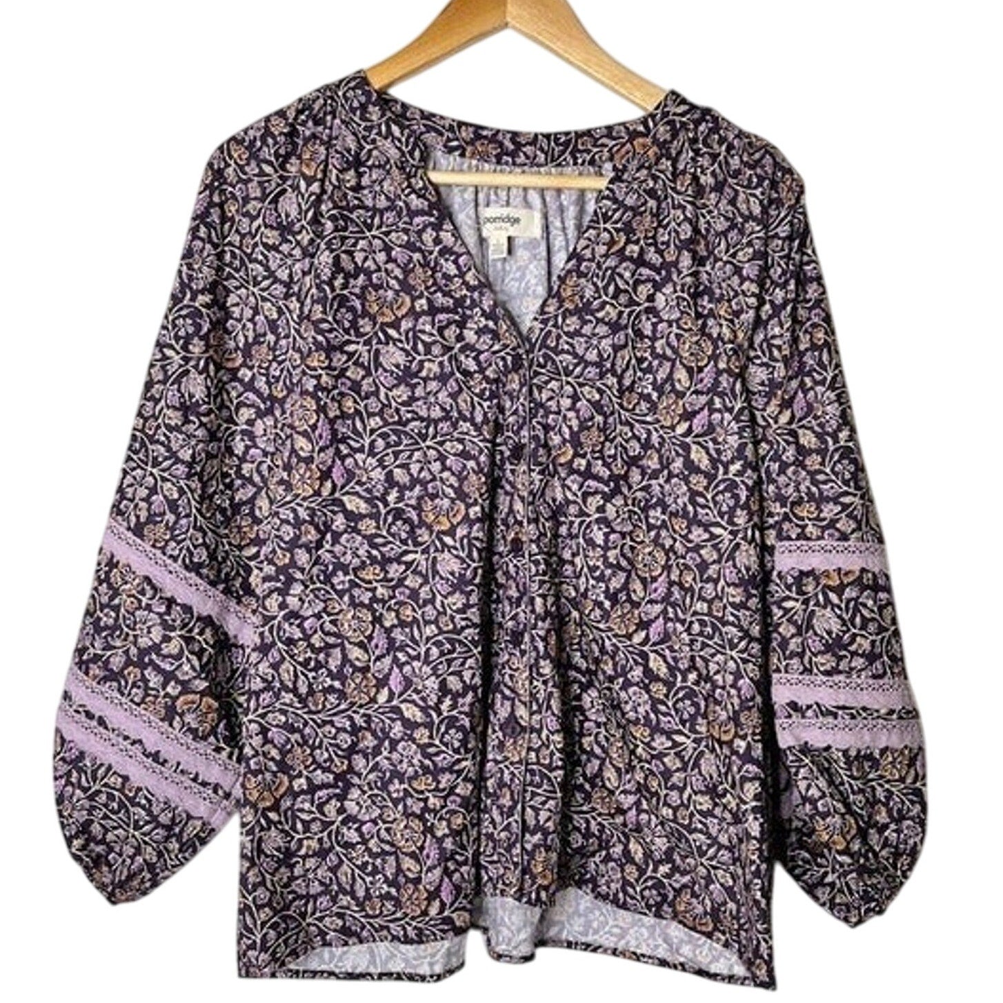 NEW Anthropologie Porridge Jovie Puff Sleeved Floral Blouse Size Small