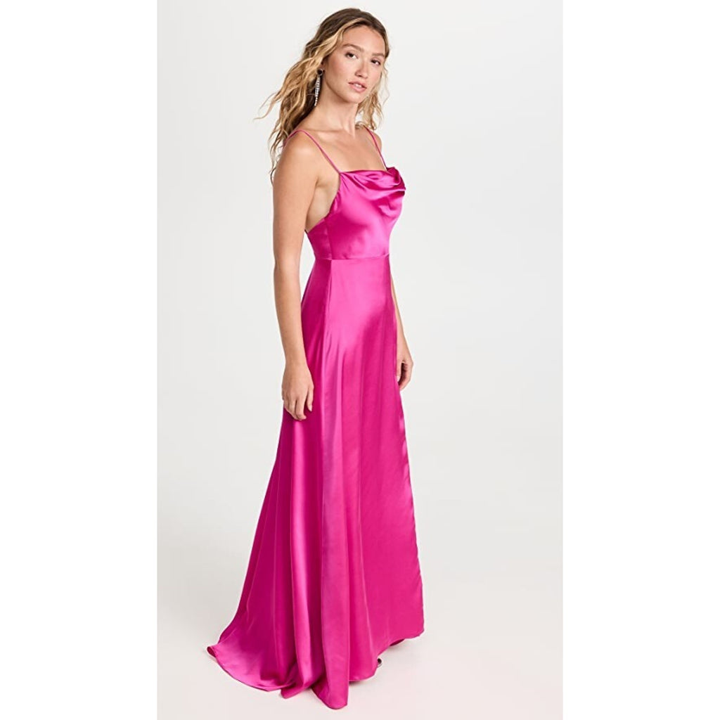 New Free People $279 Fuchsia Fame and Partners The Rosabel Maxi Dress Sz 4