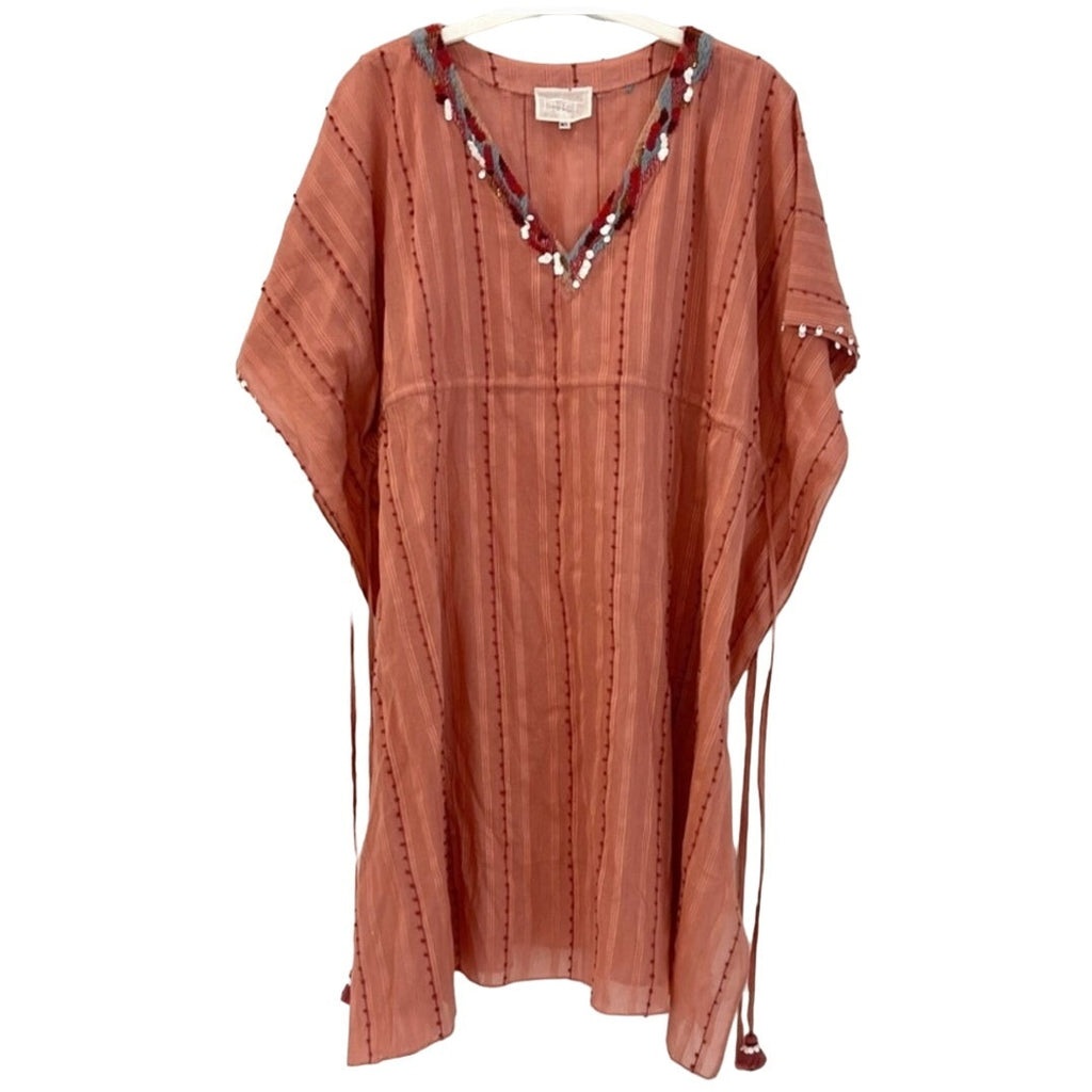 New Anthropologie by Duet Cover-Up Kaftan $198 XS/S Rose Dress Resort wear