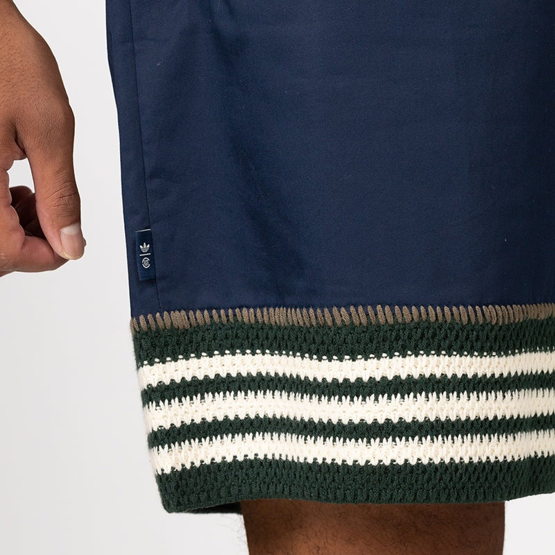 Adidas x Clot Woven Shorts Medium Night Indigo Crochet Trim Unisex adidas