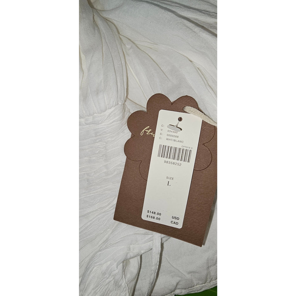 Anthropologie Forever That Girl Airy Babydoll Mini Dress LARGE White Anthropologie