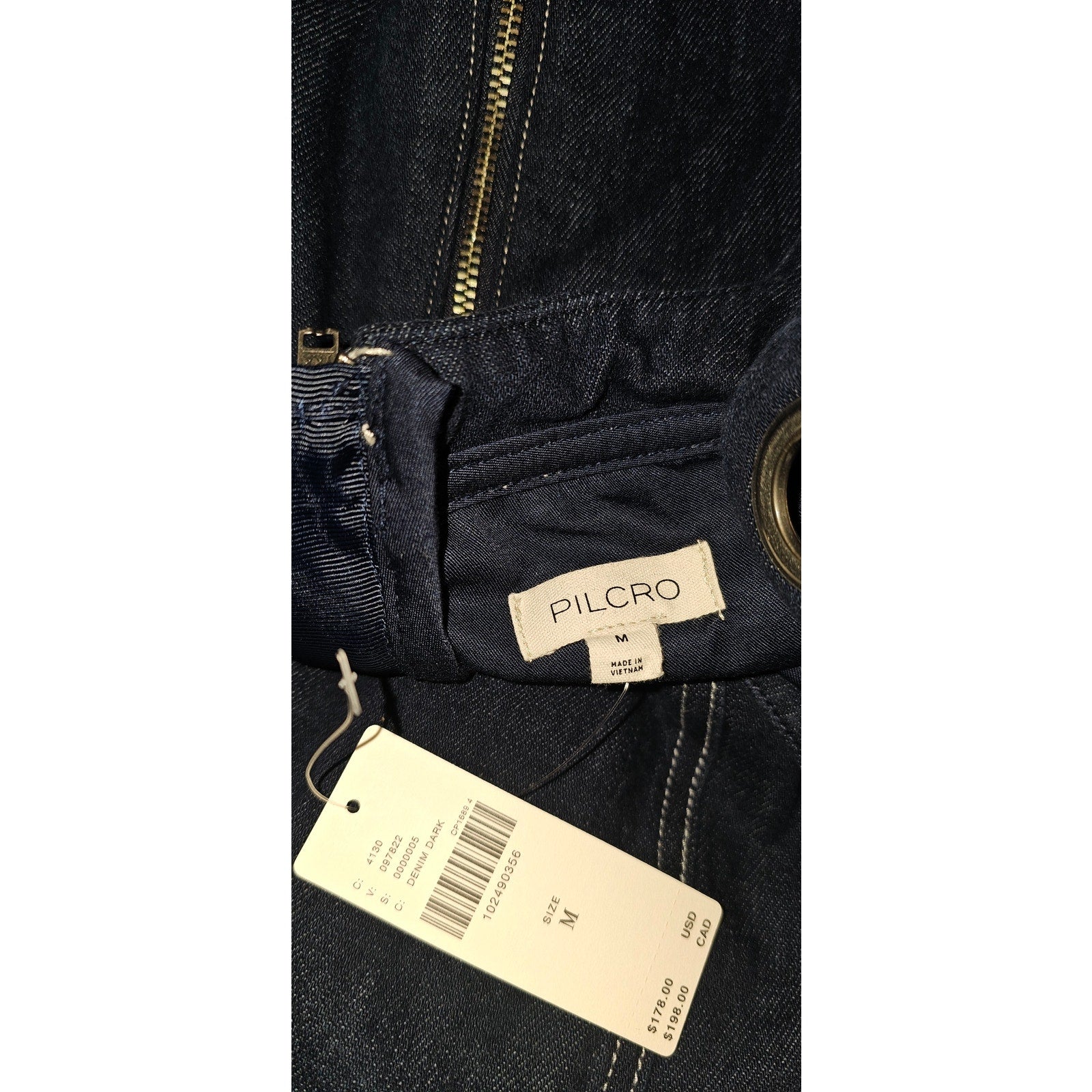 Anthropologie Pilcro Square-Neck Denim A-Line Midi Dress MEDIUM D Blue Anthropologie