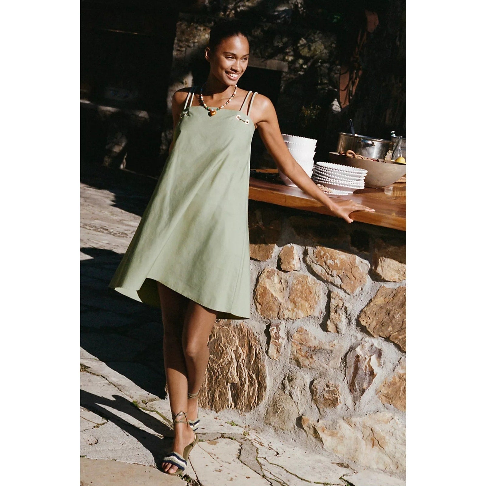 anthropologie green mini dress Anthropologie TULAROSA Metallic Green Wrap Mini Dress Cap Sleeve Sz.Small EUC