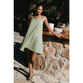 New By Anthropologie Rope-Strap Swing Tank Dress $148 SMALL Green Mini