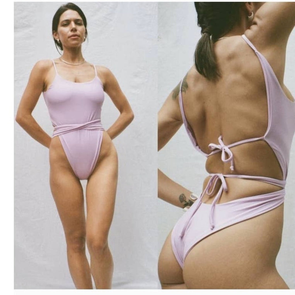 Free People Mare Perpetua The Essential One-Piece Swimsuit MEDIUM Lilac Free People