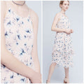 Nwt Anthropologie x Moon River Firenze Tiered Midi Dress Small Petite $158 Pink