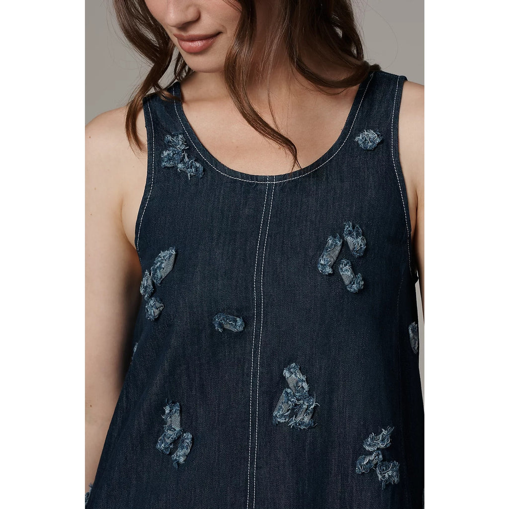 Anthropologie The Keiko Embroidered Denim Mini Dress by Maeve SMALL Anthropologie