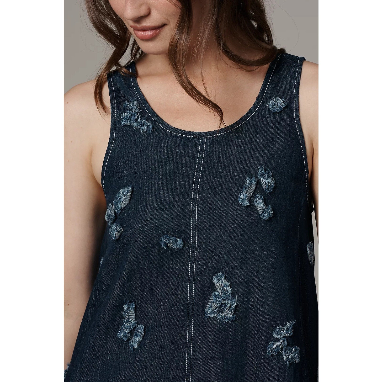 Anthropologie The Keiko Embroidered Denim Mini Dress by Maeve SMALL Anthropologie